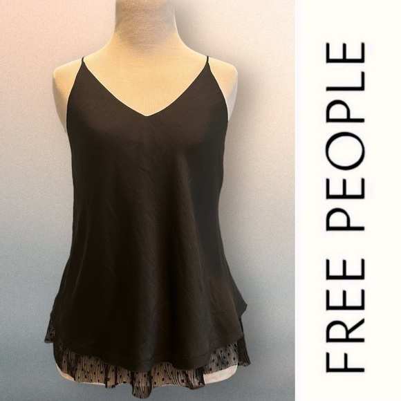 Free People Intimately "One I Love" Black Tiered Camisole, Size XS, MSRP $68 - Picture 3 of 7
